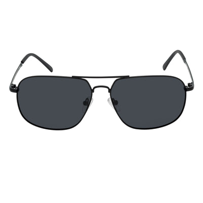 ANDERSON - Polarized Metal Square Aviator Sunglasses Black Smoke Lens