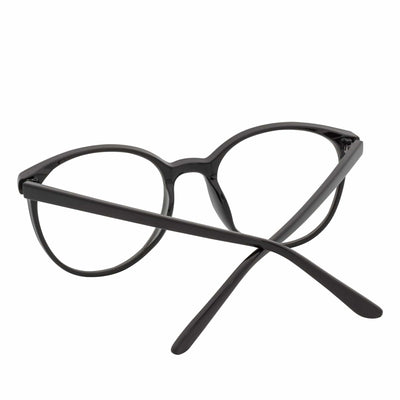 ARBUS - Round Horn Rimmed Blue Light Glasses Shiny Black Clear Lens