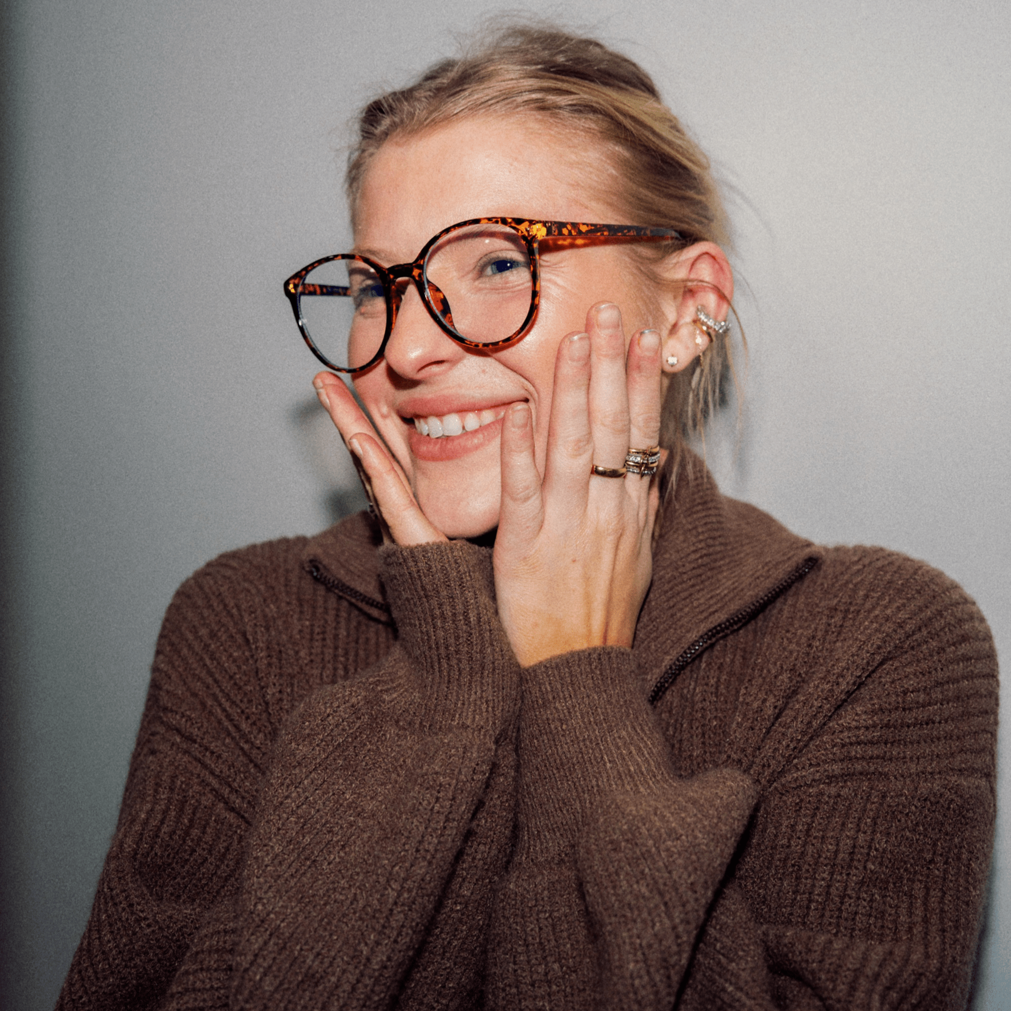 ARBUS - Round Horn Rimmed Blue Light Glasses Tortoise Shell Clear Lens