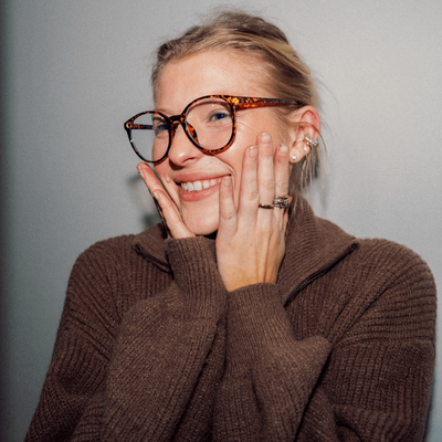 ARBUS - Round Horn Rimmed Blue Light Glasses Tortoise Shell Clear Lens