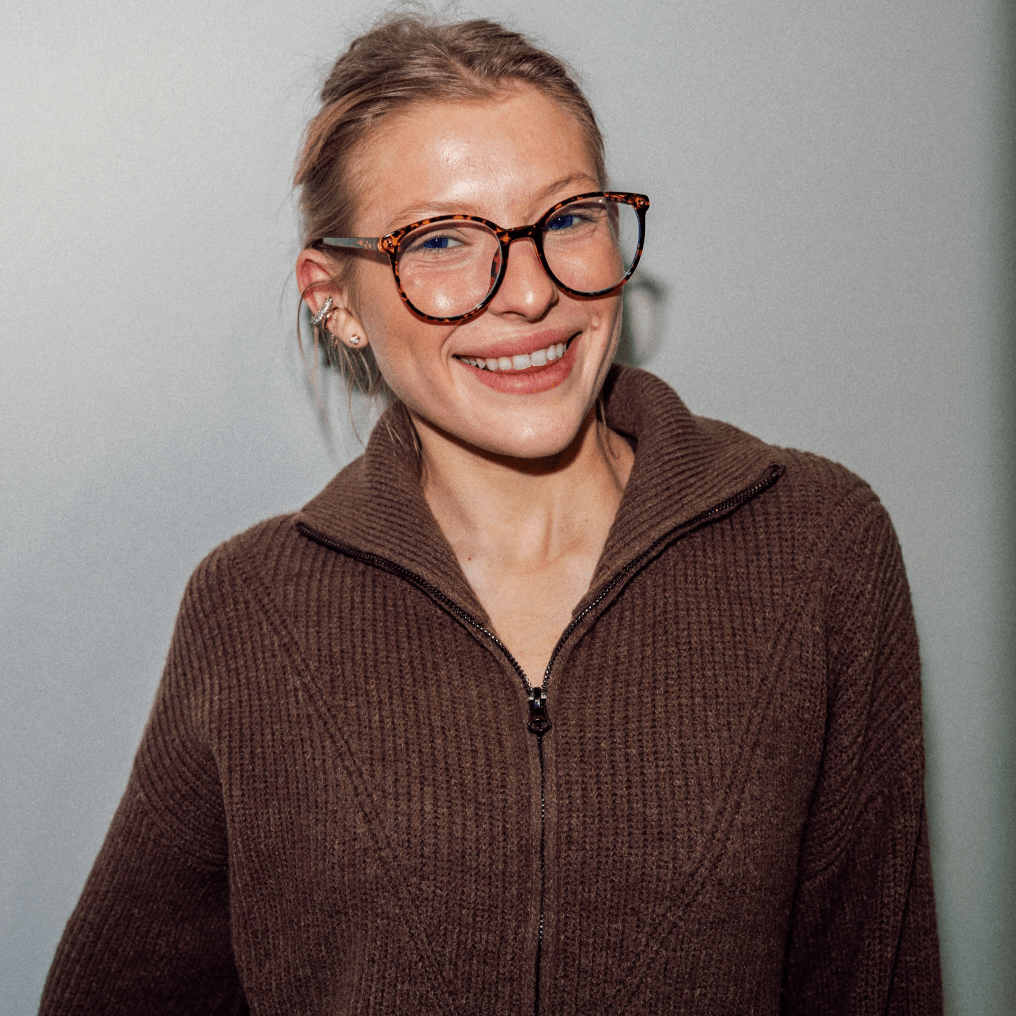 ARBUS - Round Horn Rimmed Blue Light Glasses Tortoise Shell Clear Lens