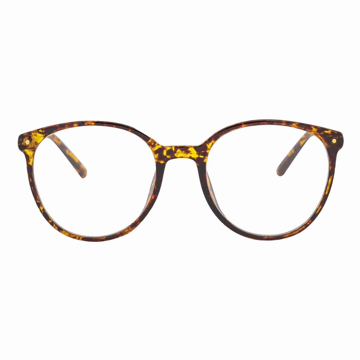 ARBUS - Round Horn Rimmed Blue Light Glasses Tortoise Shell Clear Lens