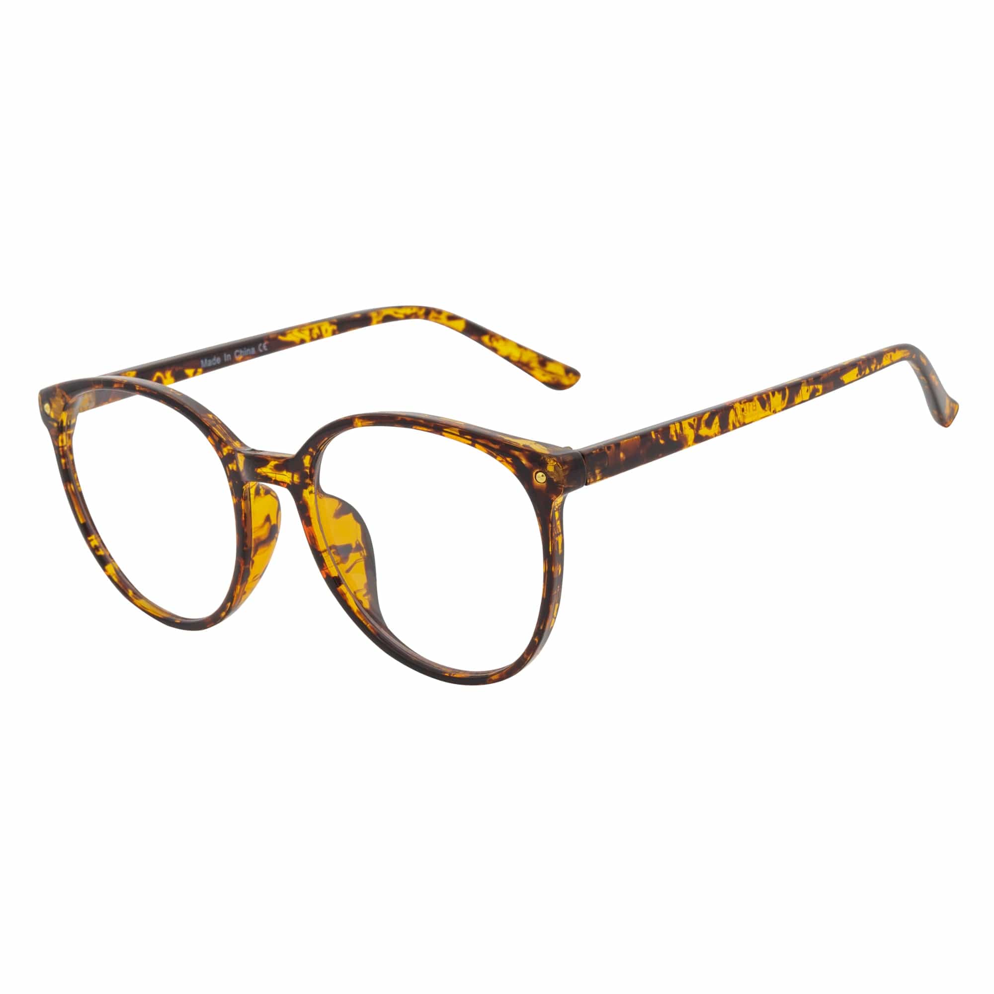 ARBUS - Round Horn Rimmed Blue Light Glasses Tortoise Shell Clear Lens