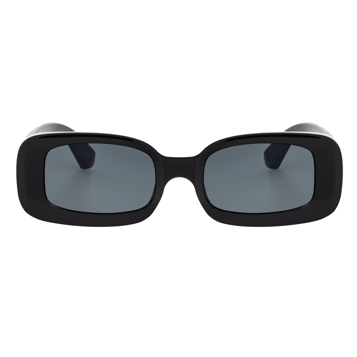 ASHER - Small Thick Frame Rectangle Sunglasses 90s Fashion Black Smoke
