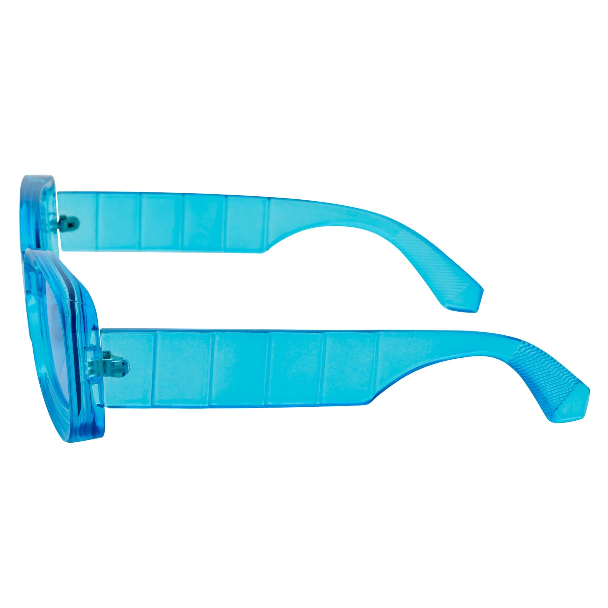 ASHER - Small Thick Frame Rectangle Sunglasses 90s Fashion Clear Blue