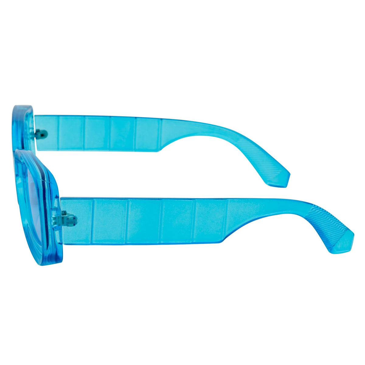 ASHER - Small Thick Frame Rectangle Sunglasses 90s Fashion Clear Blue - MorspecsM1099 - 3