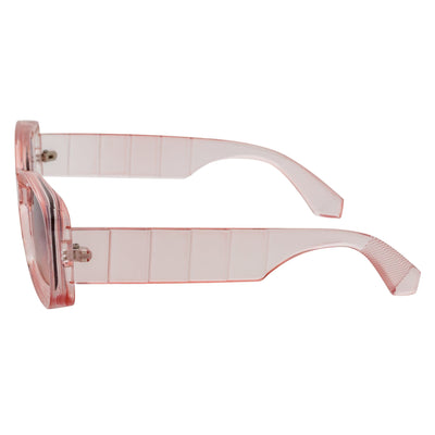 ASHER - Small Thick Frame Rectangle Sunglasses 90s Fashion Clear Pink Purple