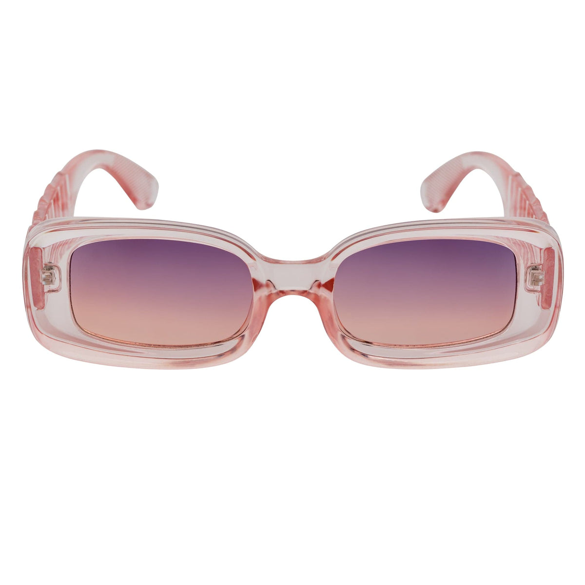 ASHER - Small Thick Frame Rectangle Sunglasses 90s Fashion Clear Pink Purple - MorspecsM1099 - 6