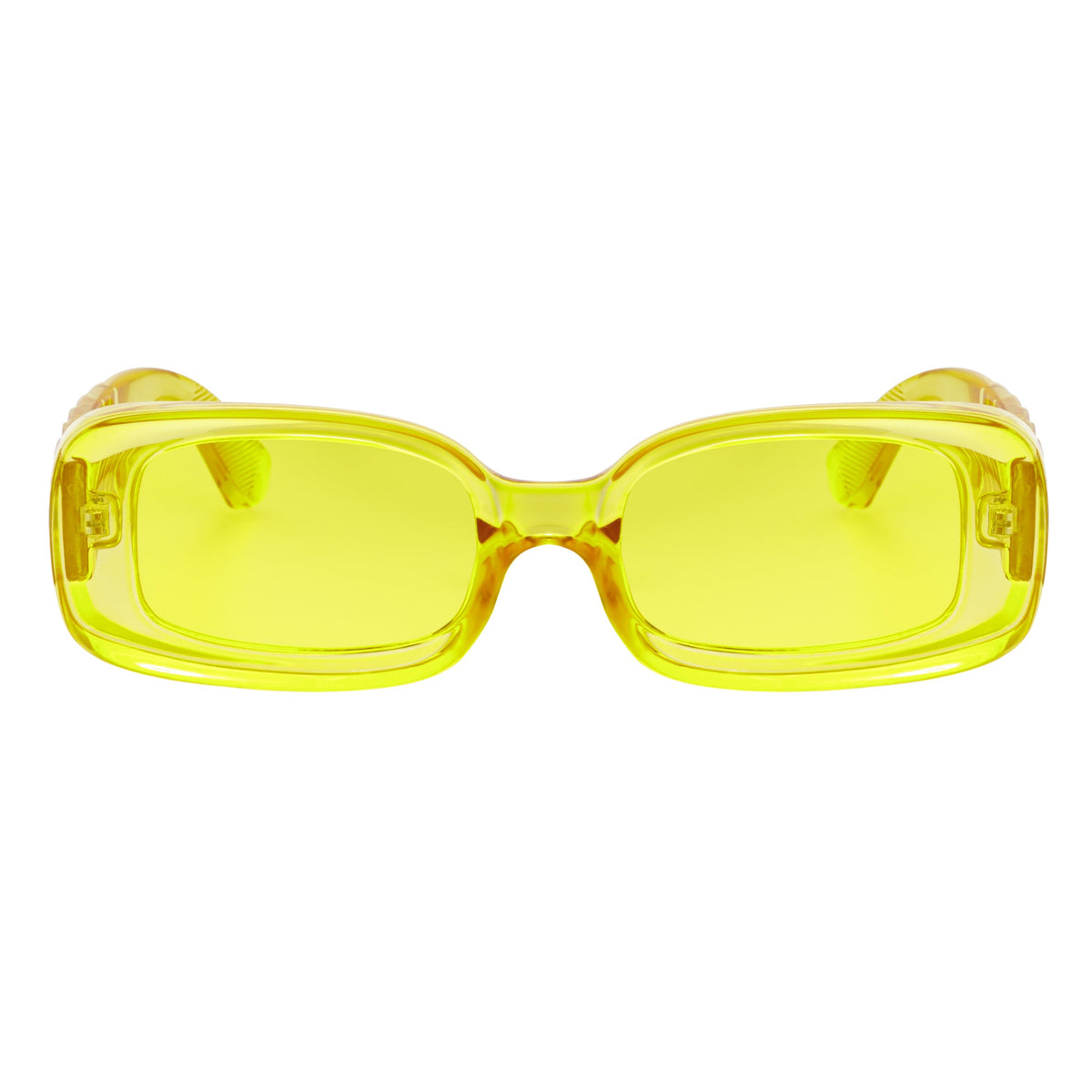 ASHER - Small Thick Frame Rectangle Sunglasses 90s Fashion Clear Yellow
