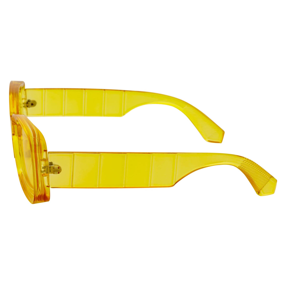 ASHER - Small Thick Frame Rectangle Sunglasses 90s Fashion Clear Yellow - MorspecsM1099 - 5
