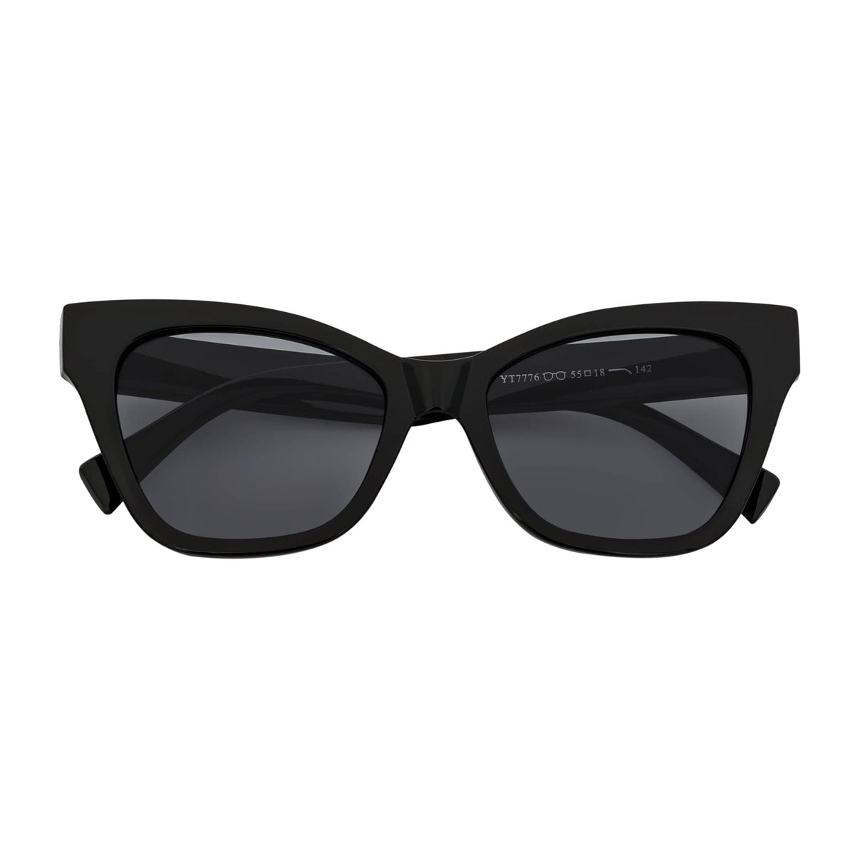 AUDREY - Womens Oversize Mid Century Modern Cat Eye Sunglasses Black Smoke - MorspecsM1100 - 1