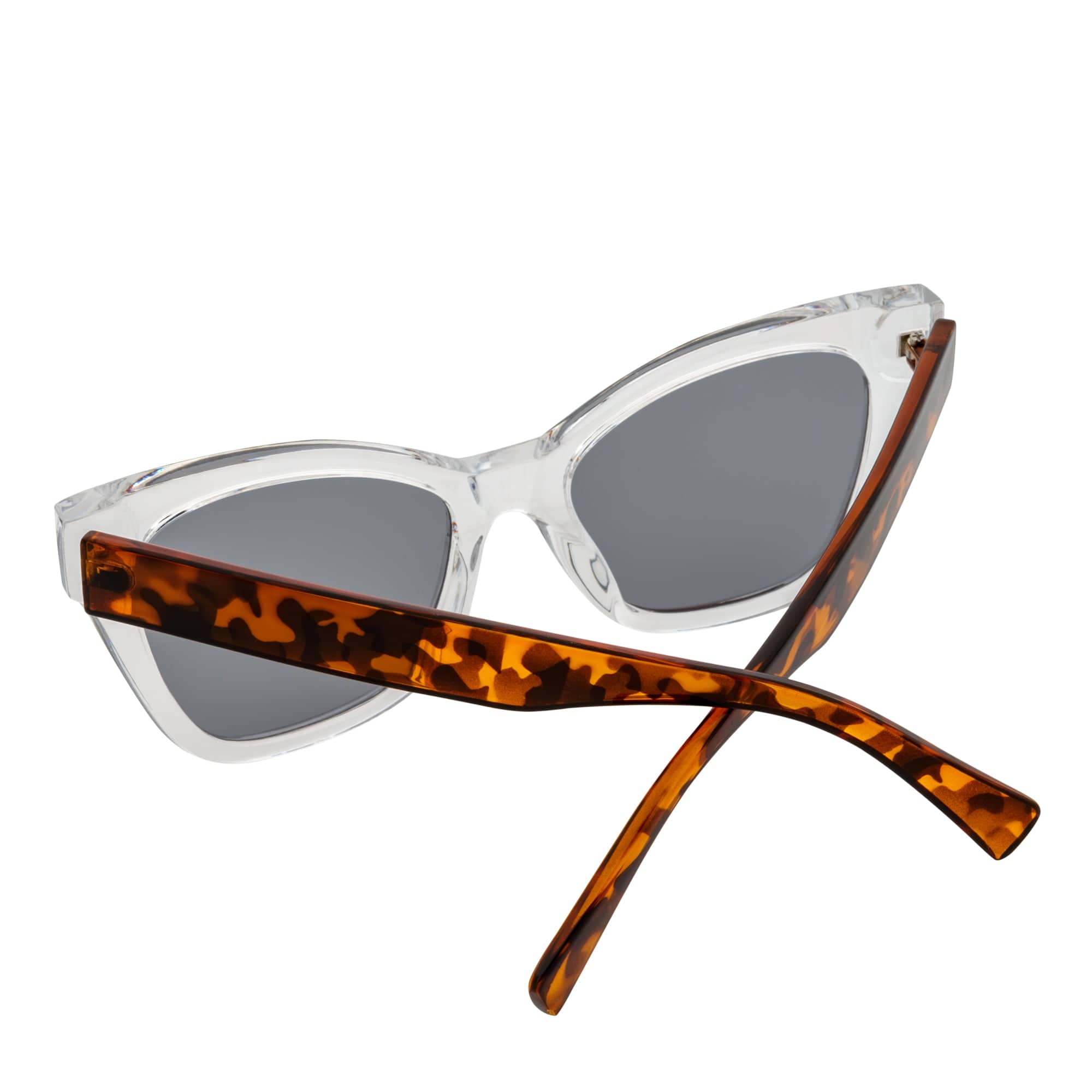 AUDREY - Womens Oversize Mid Century Modern Cat Eye Sunglasses Clear Tortoise