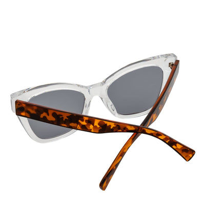 AUDREY - Womens Oversize Mid Century Modern Cat Eye Sunglasses Clear Tortoise