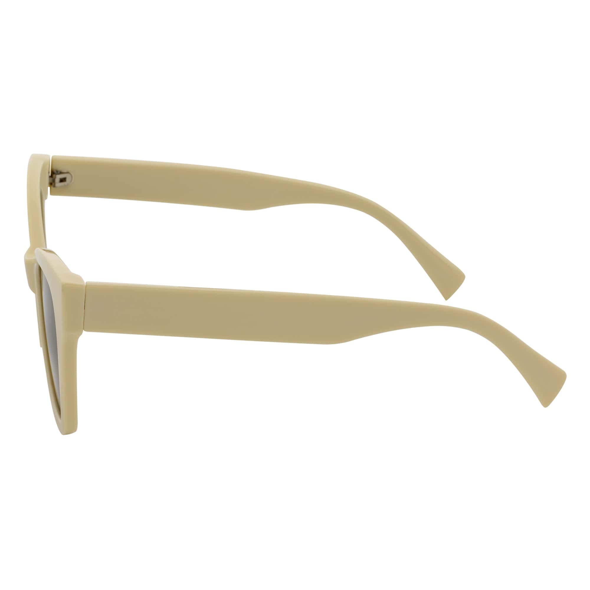 AUDREY - Womens Oversize Mid Century Modern Cat Eye Sunglasses Cream Smoke Tint