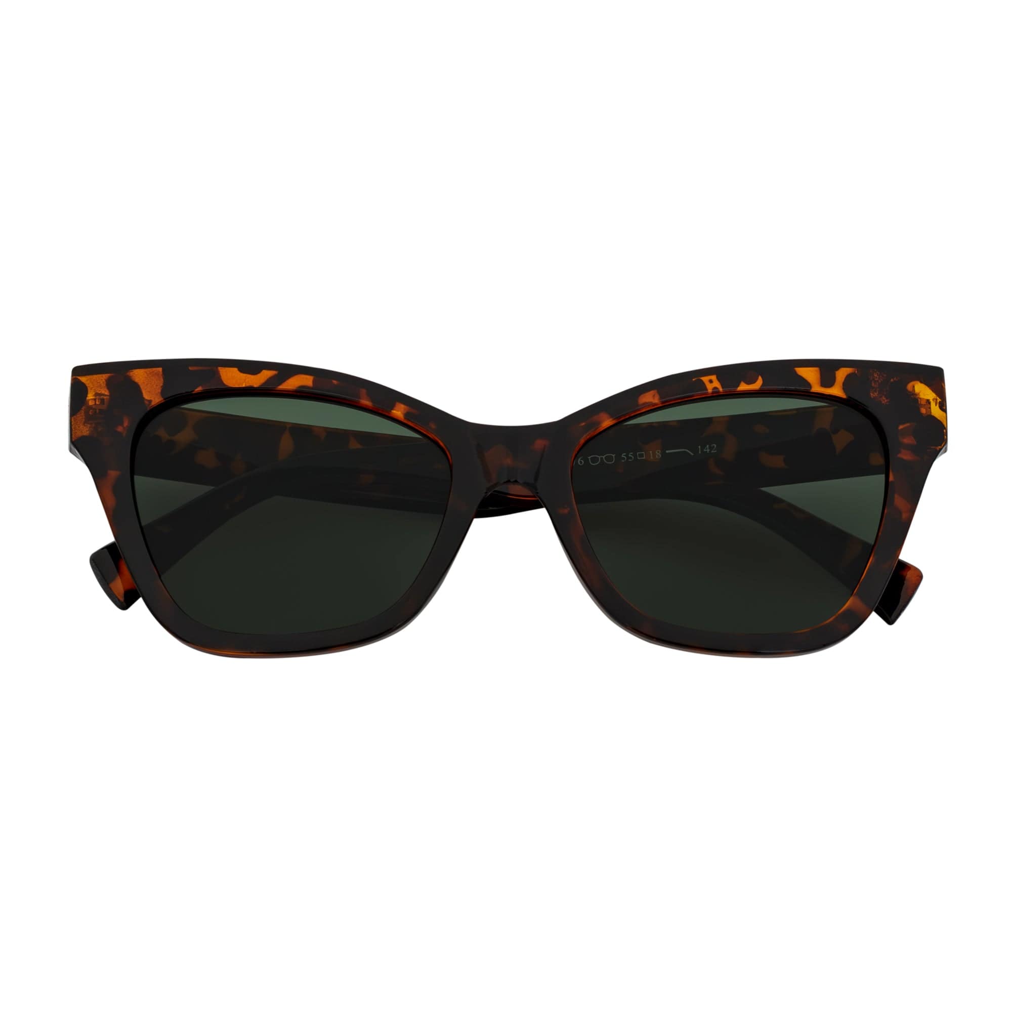 AUDREY - Womens Oversize Mid Century Modern Cat Eye Sunglasses Tortoise Green