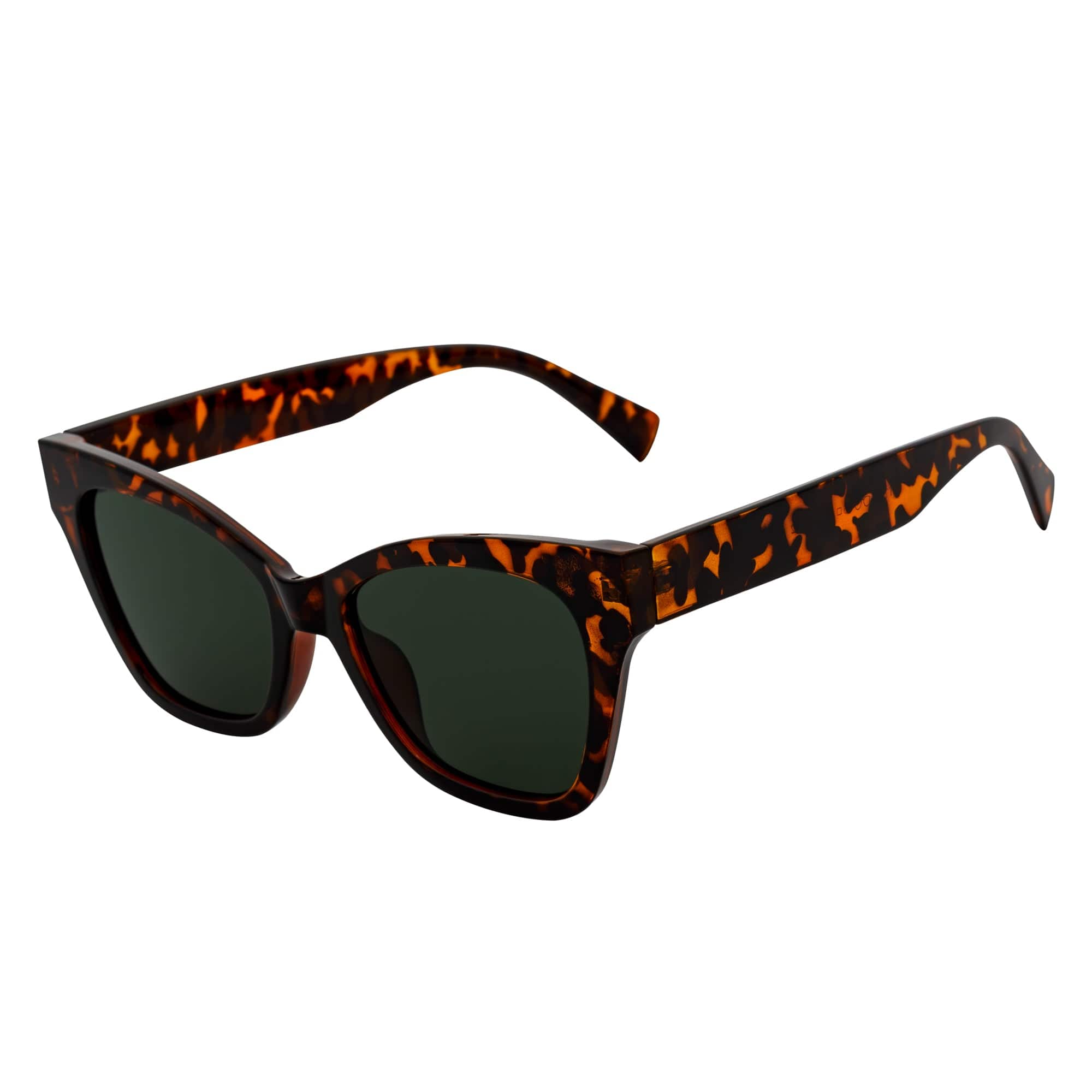 AUDREY - Womens Oversize Mid Century Modern Cat Eye Sunglasses Tortoise Green - MorspecsM1100 - 2