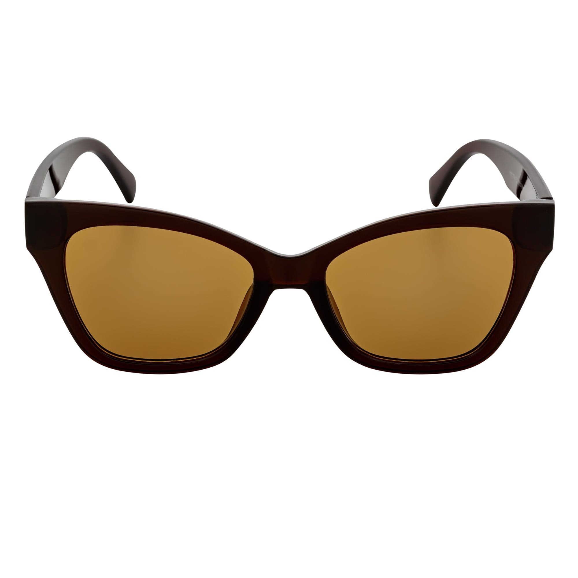 AUDREY - Womens Oversize Retro Mid Century Modern Cat Eye Sunglasses Brown