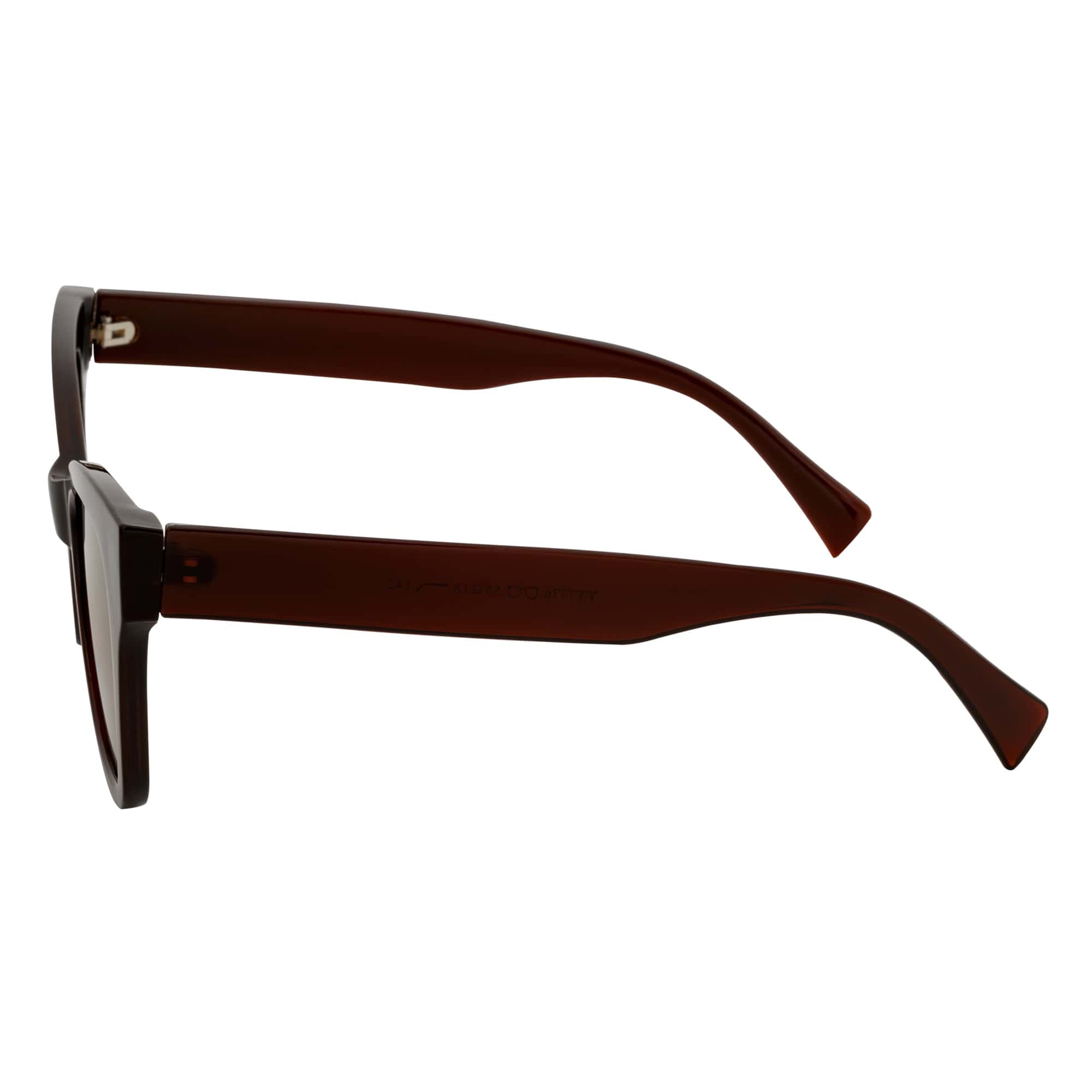 AUDREY - Womens Oversize Retro Mid Century Modern Cat Eye Sunglasses Brown