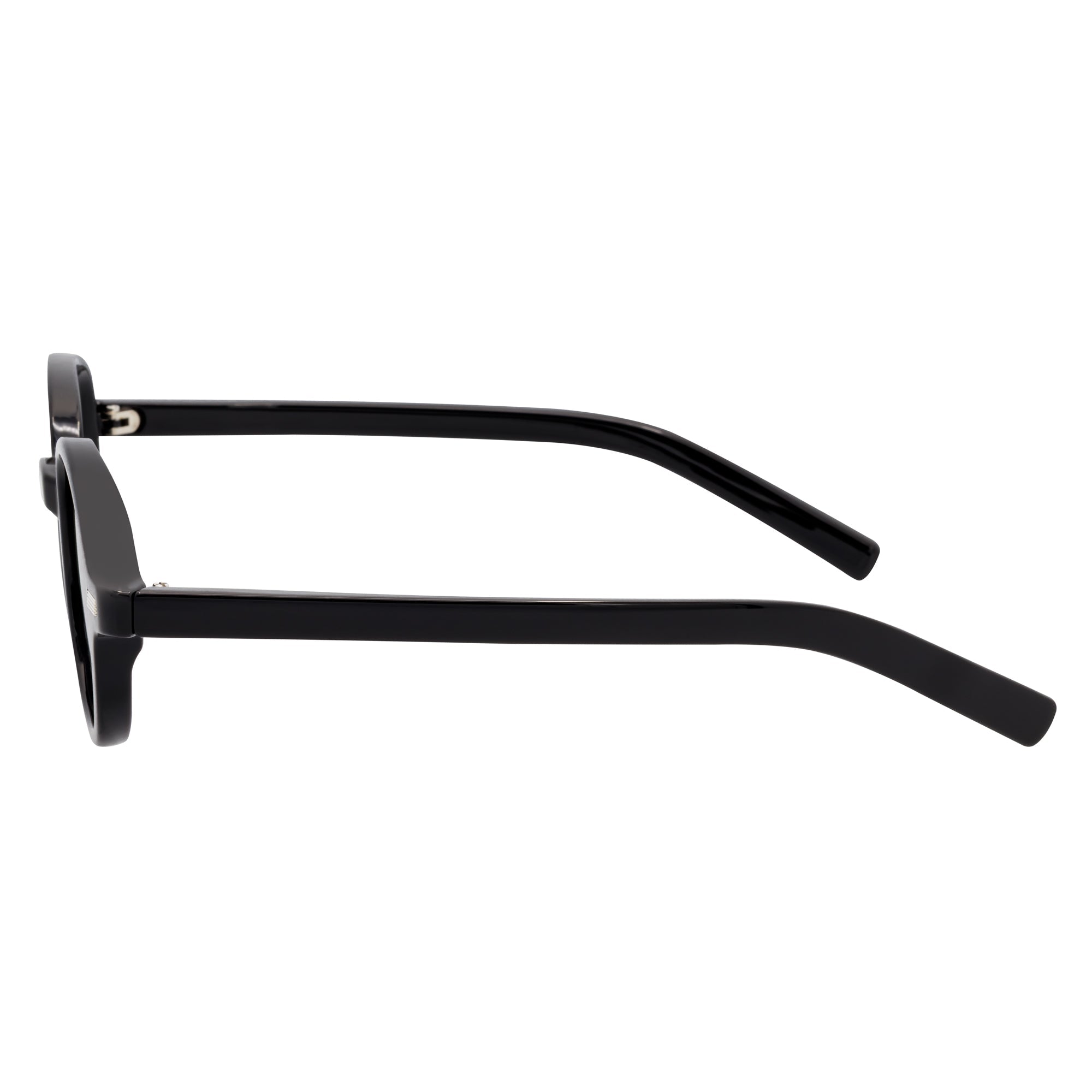 BARON - Small Round Sunglasses Black Smoke