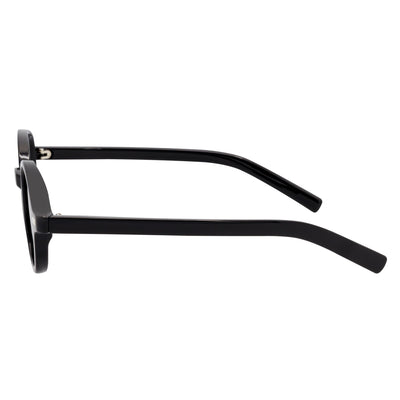 BARON - Small Round Sunglasses Black Smoke