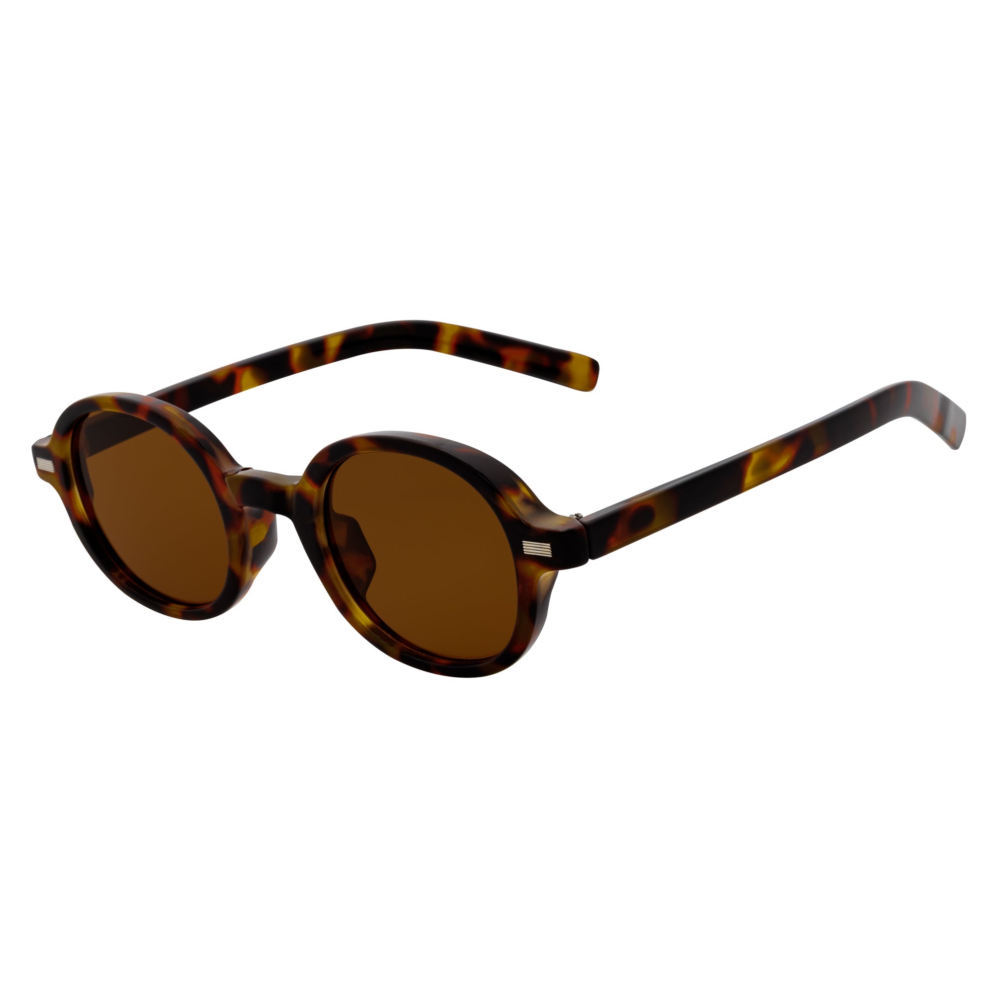 BARON - Small Round Sunglasses Tortoise Brown