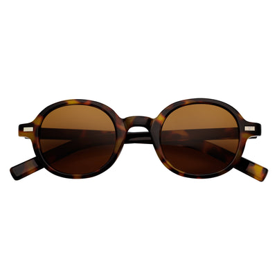 BARON - Small Round Sunglasses Tortoise Brown