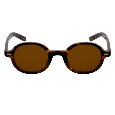 BARON - Small Round Sunglasses Tortoise Brown