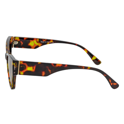 BIJOU - Modern Flat Temple Cat Eye Tortoise Sunglasses Brown Tint Lens