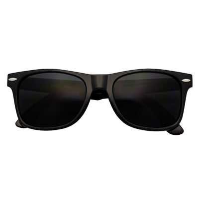 BLACKJACK - Classic Original Retro Horn Rimmed Sunglasses Gloss Black Smoke