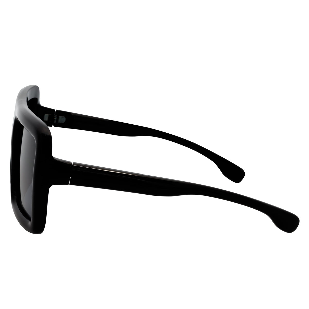 BLOQUE - Oversized Thick Flat Top Square Sunglasses Black Smoke