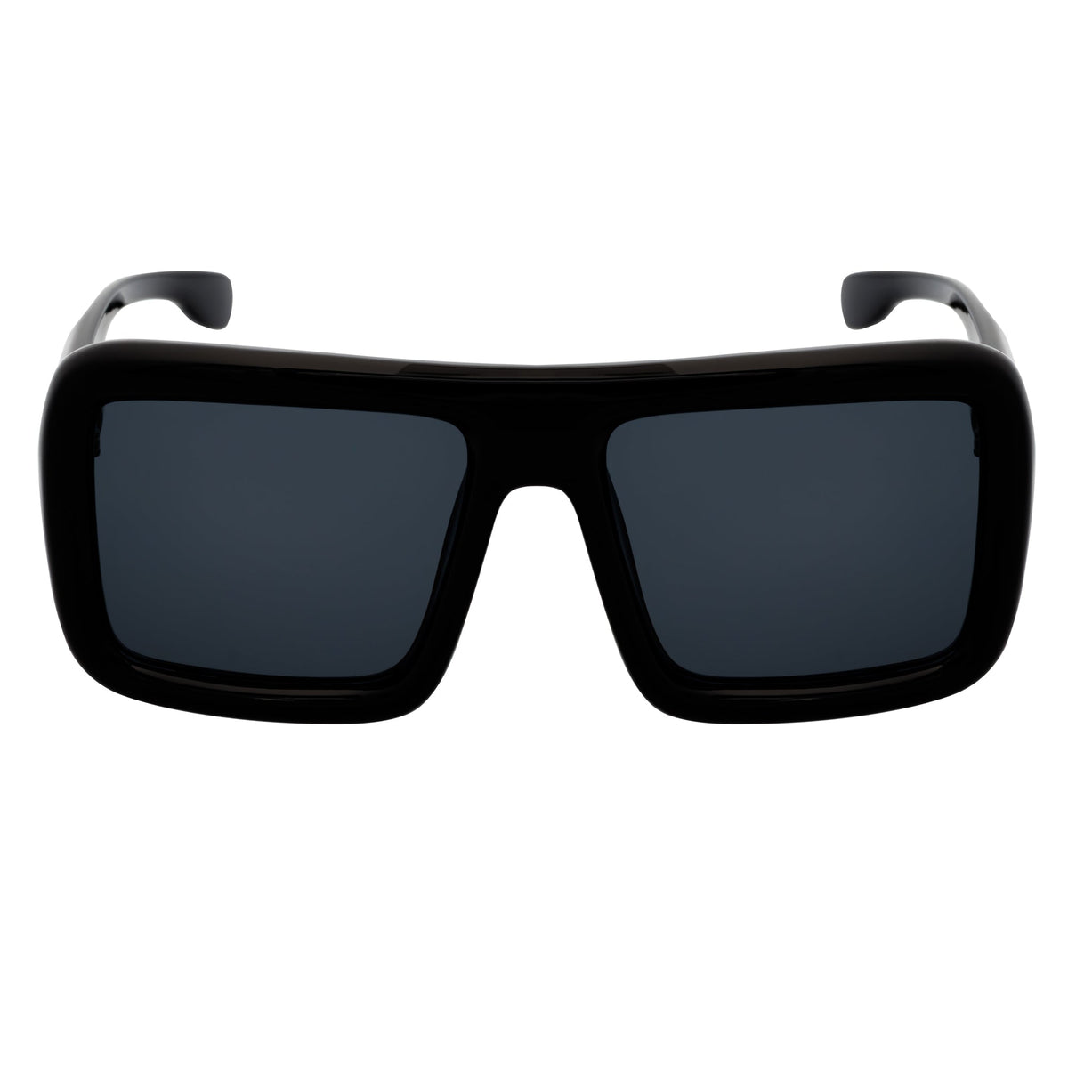 BLOQUE - Oversized Thick Flat Top Square Sunglasses Black Smoke