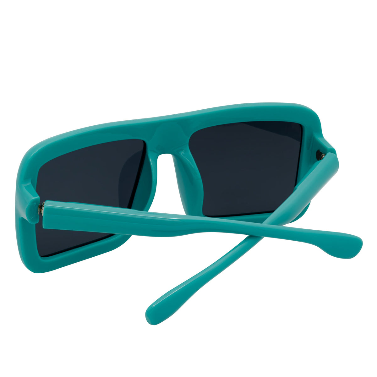 BLOQUE - Oversized Thick Flat Top Square Sunglasses Green Smoke