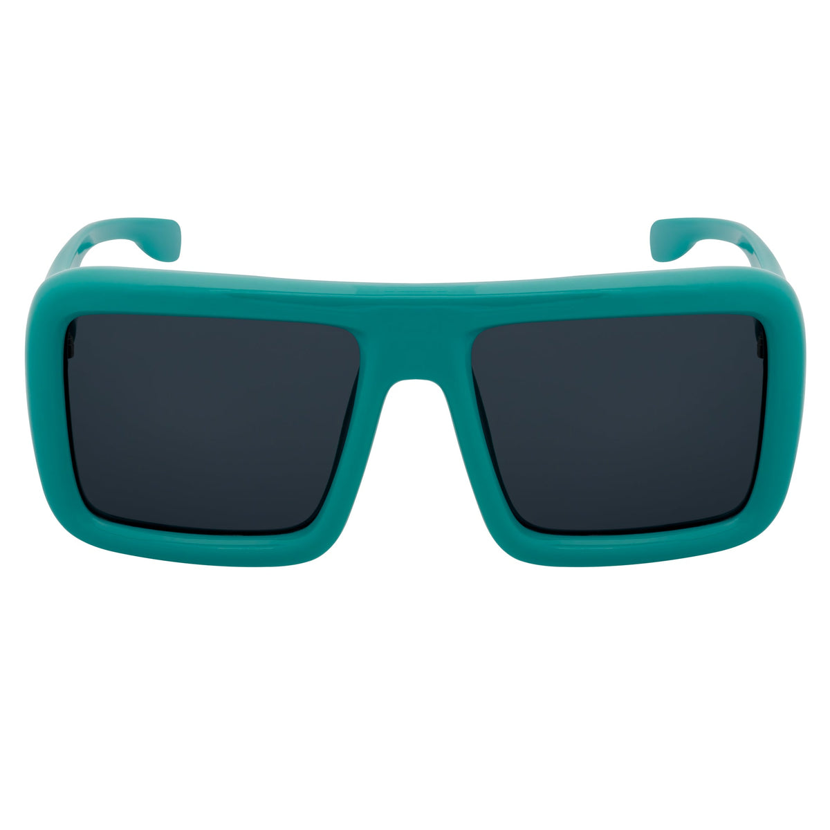 BLOQUE - Oversized Thick Flat Top Square Sunglasses Green Smoke