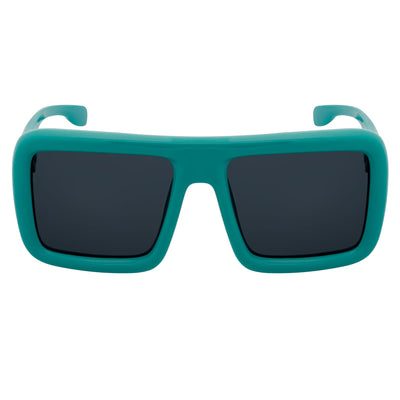 BLOQUE - Oversized Thick Flat Top Square Sunglasses Green Smoke