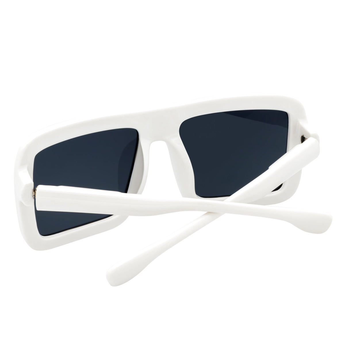 BLOQUE - Oversized Thick Flat Top Square Sunglasses White Smoke