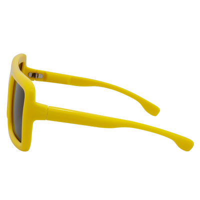 BLOQUE - Oversized Thick Flat Top Square Sunglasses Yellow Smoke