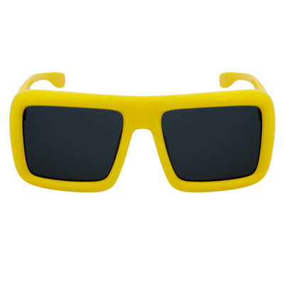 BLOQUE - Oversized Thick Flat Top Square Sunglasses Yellow Smoke