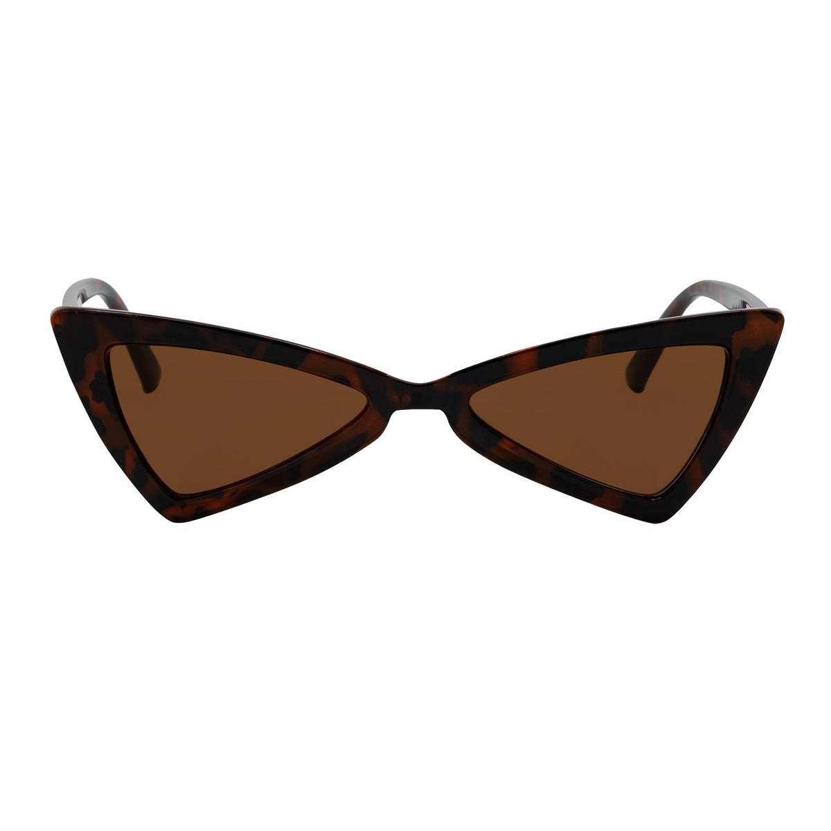 BOWTIE - Triangle Pointed 1990s Small Cat Eye Sunglasses Tortoise Brown Lens
