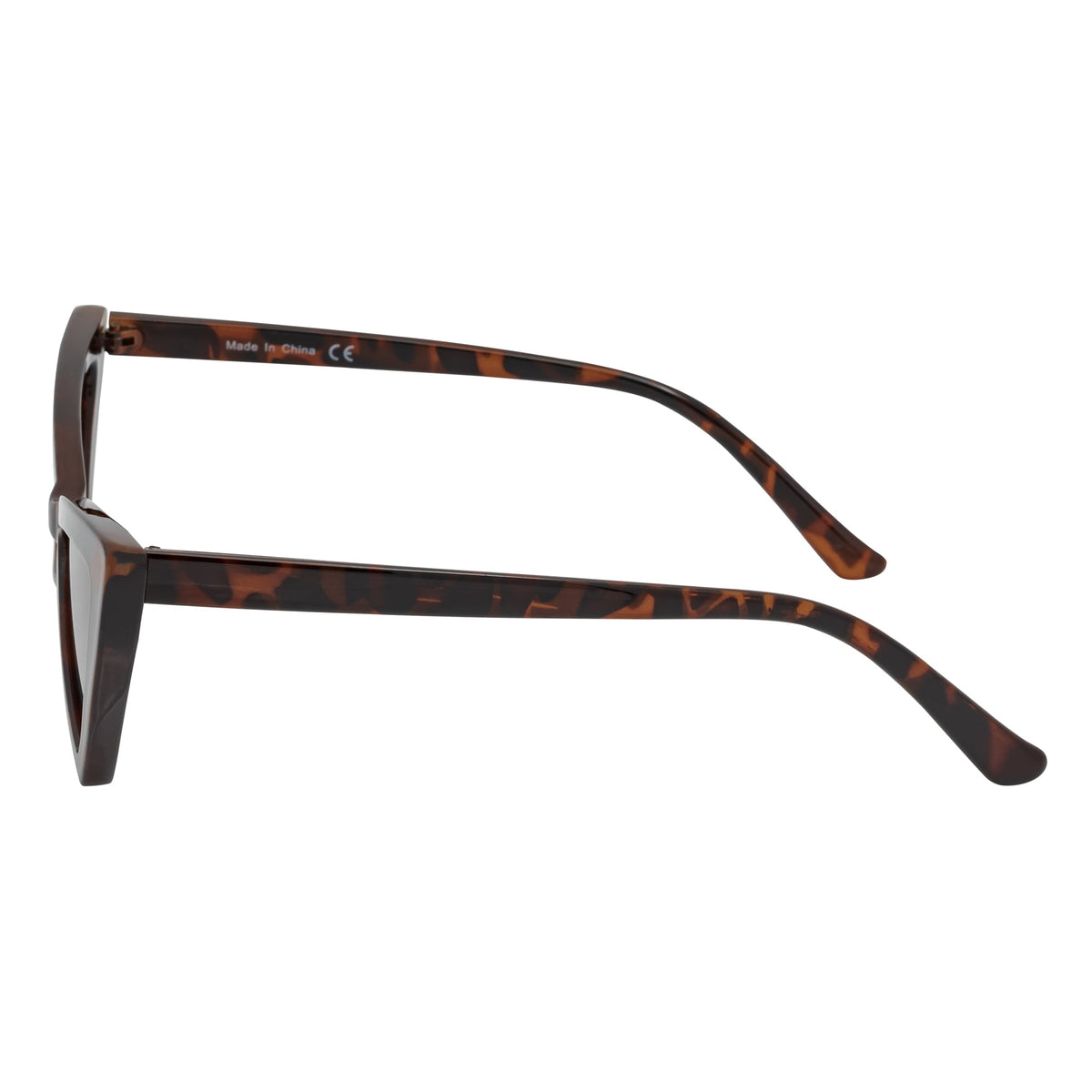 BOWTIE - Triangle Pointed 1990s Small Cat Eye Sunglasses Tortoise Brown Lens