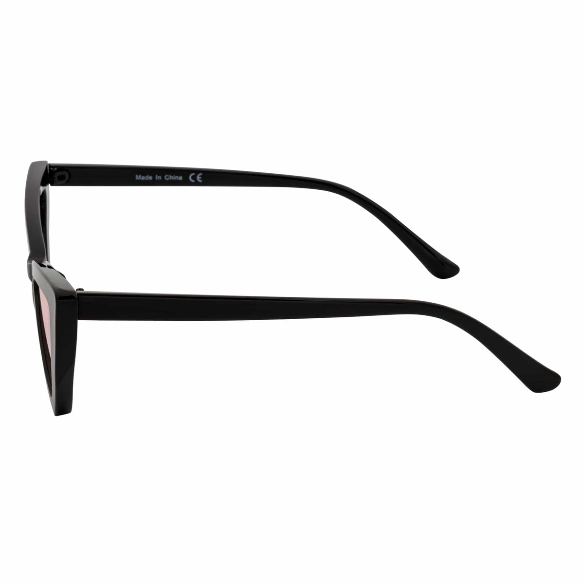 BOWTIE - Triangle Pointed 90s Fashion Small Cat Eye Sunglasses Black Pink Lens - MorspecsM1102-5