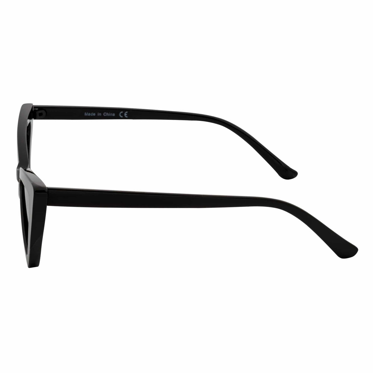 BOWTIE - Triangle Pointed 90s Fashion Small Cat Eye Sunglasses Black Smoke Lens - MorspecsM1102 - 1