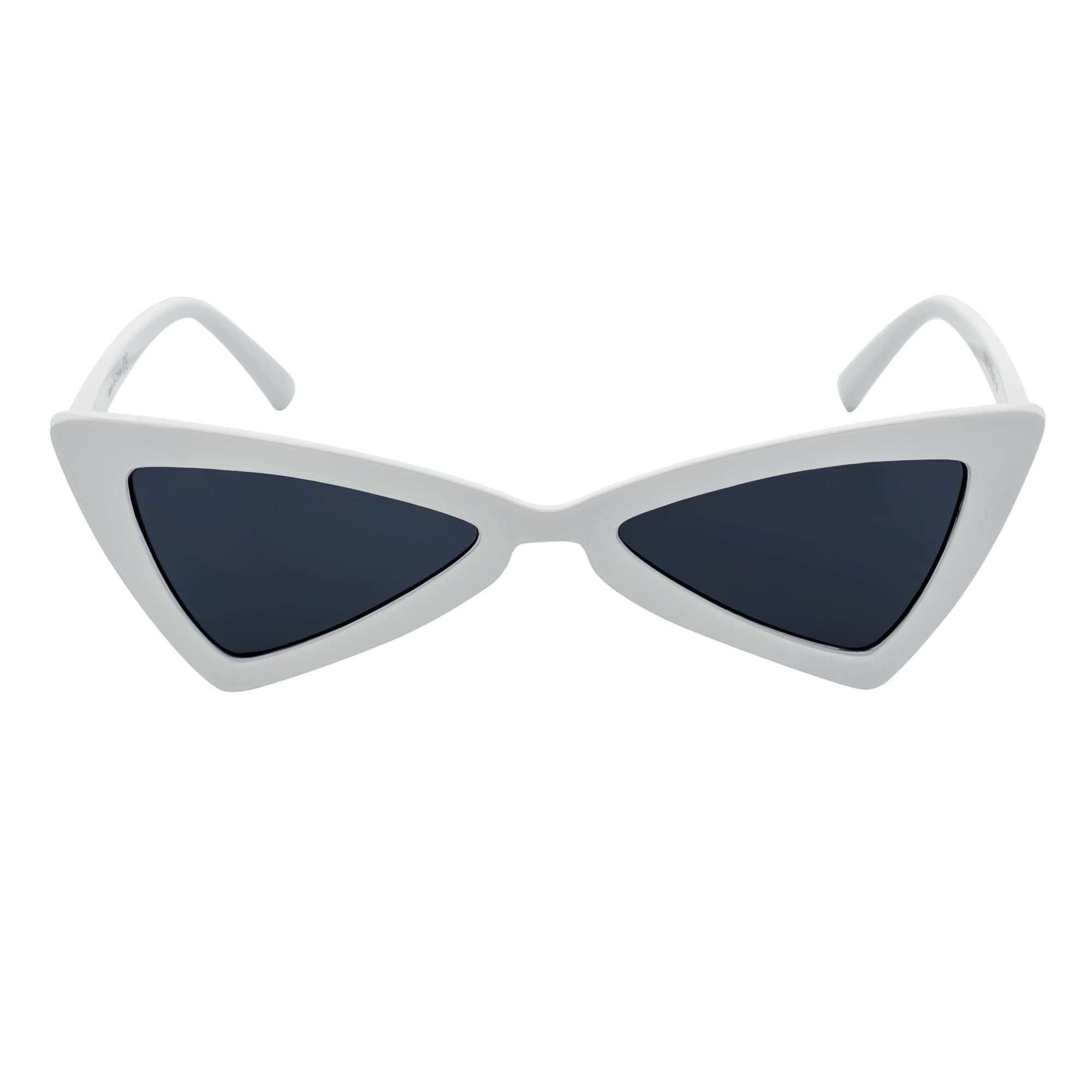 BOWTIE - Triangle Pointed 90s Fashion Small Cat Eye Sunglasses White Smoke - MorspecsM1102-2