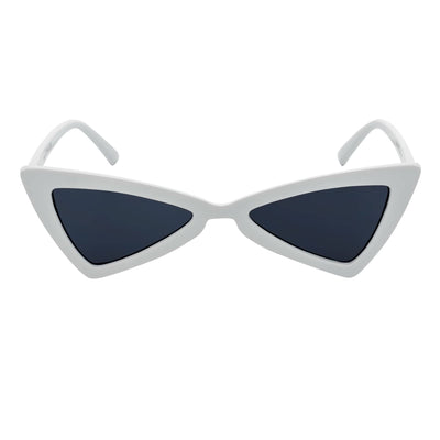BOWTIE - Triangle Pointed 90s Fashion Small Cat Eye Sunglasses White Smoke - MorspecsM1102-2