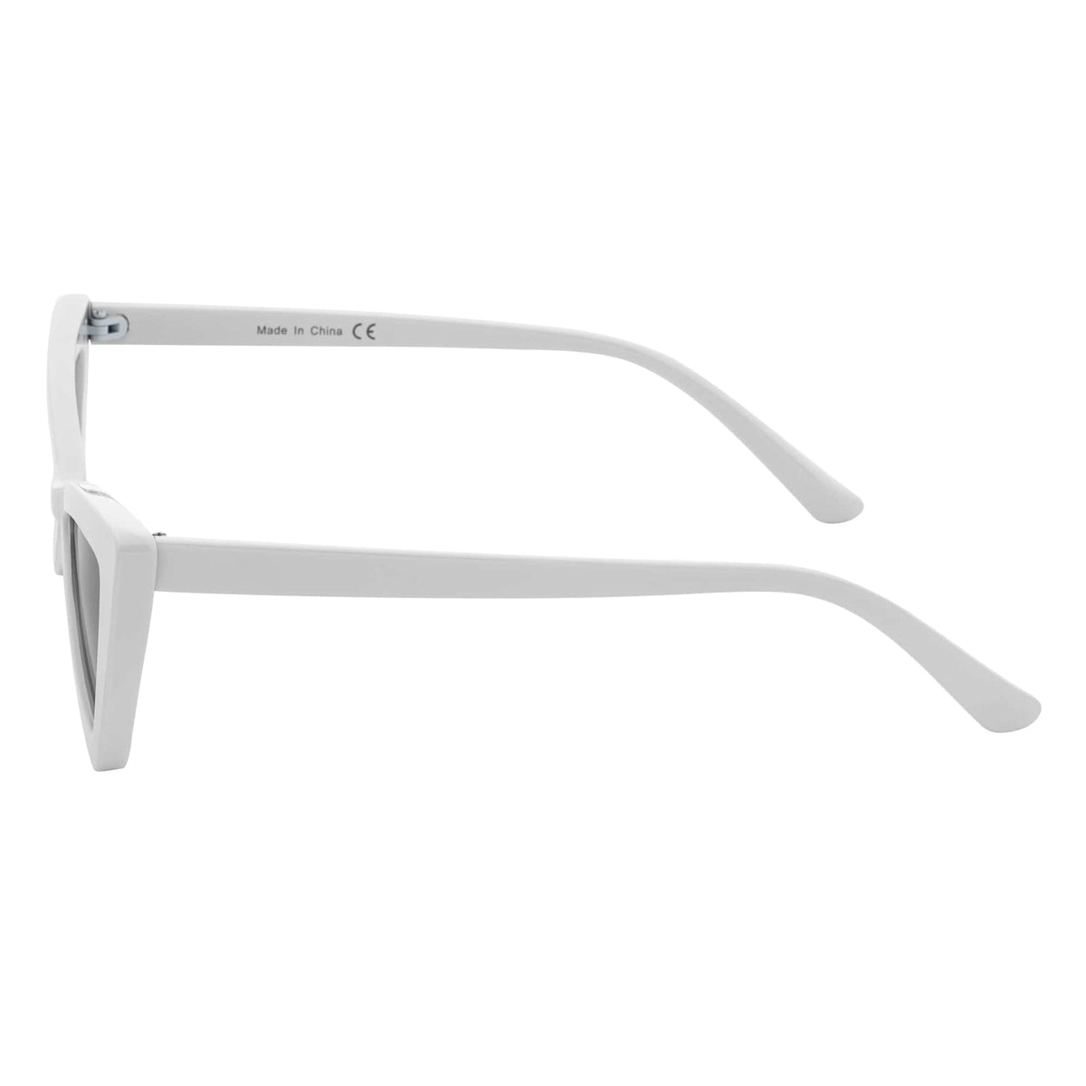 BOWTIE - Triangle Pointed 90s Fashion Small Cat Eye Sunglasses White Smoke - MorspecsM1102 - 2