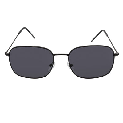 BRANDIN - Classic Square Thin Metal Sunglasses Black Smoke