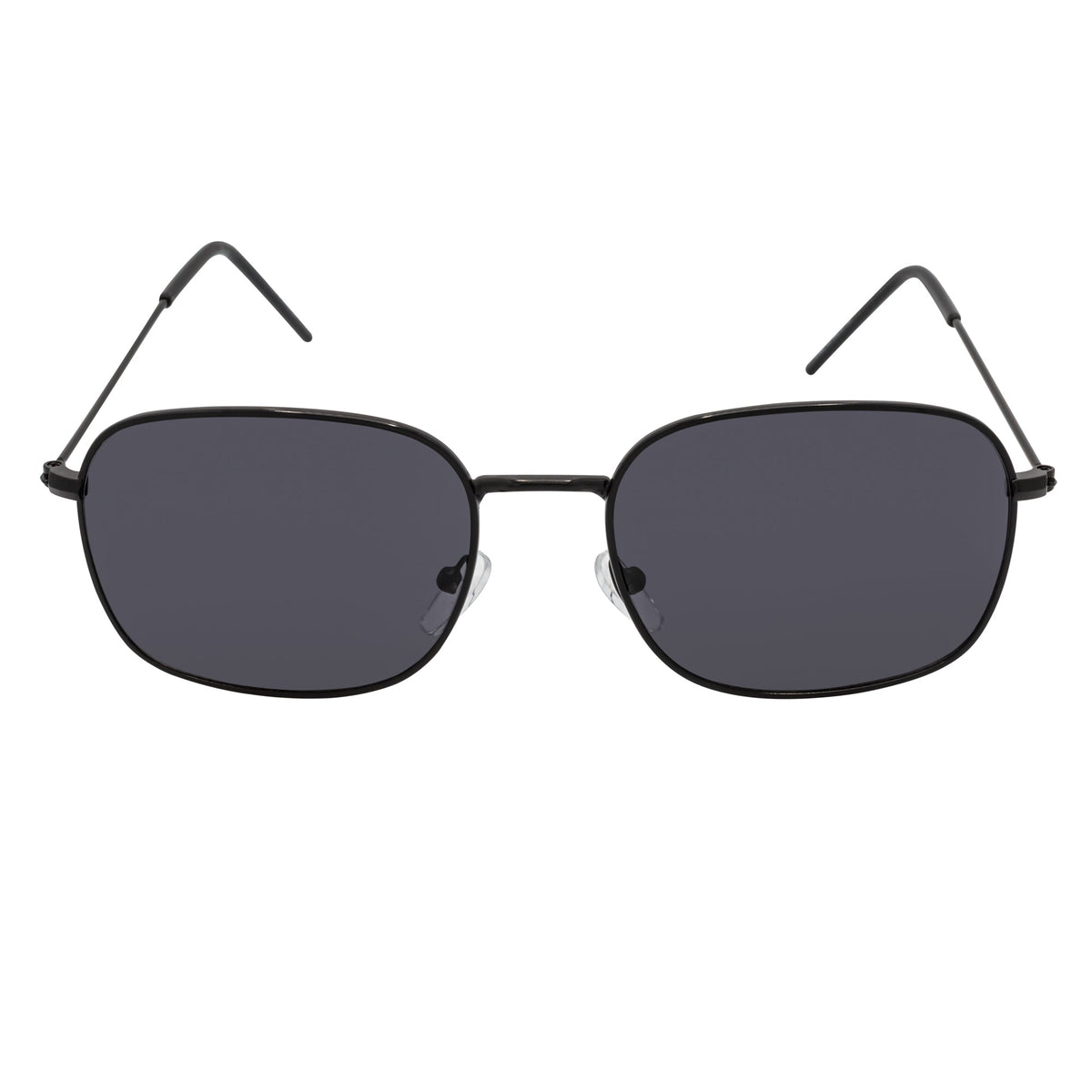BRANDIN - Classic Square Thin Metal Sunglasses Black Smoke