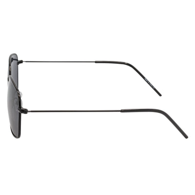 BRANDIN - Classic Square Thin Metal Sunglasses Black Smoke