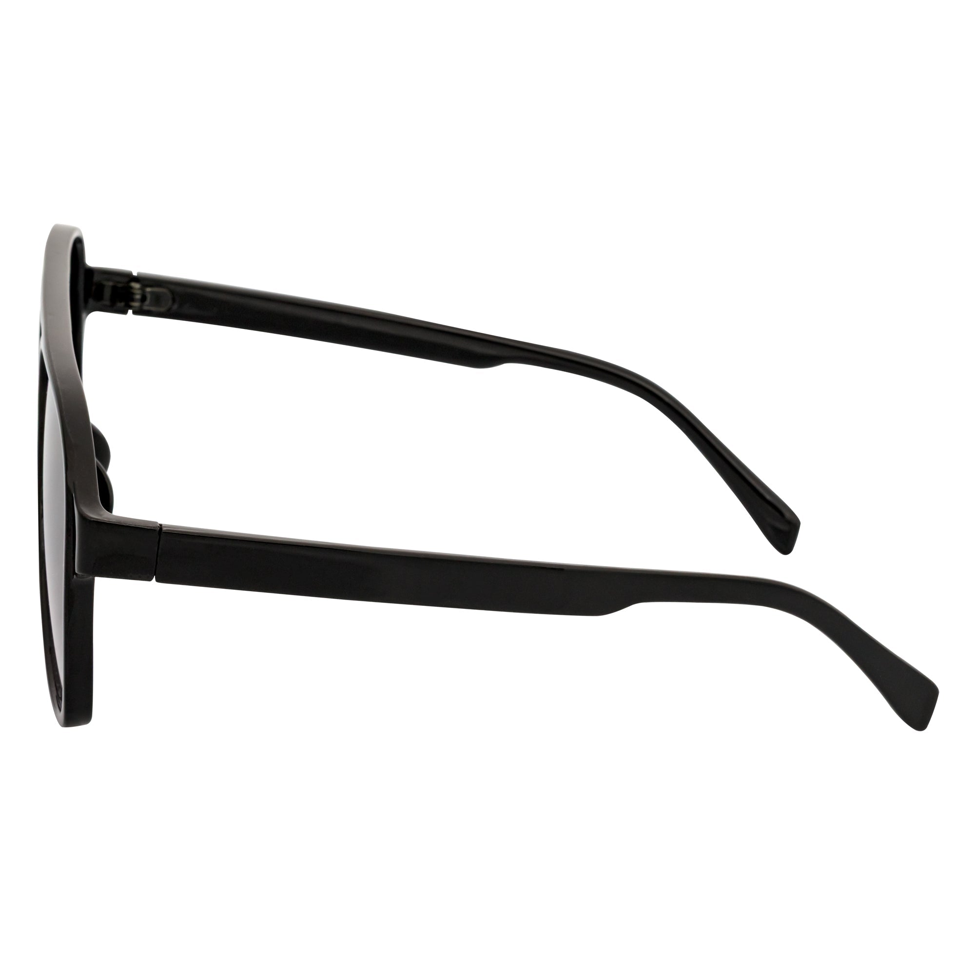 BRASCO - Classic Plastic Teardrop Aviator Black Sunglasses Lavender Fade Lens