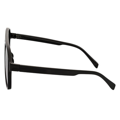 BRASCO - Classic Plastic Teardrop Aviator Black Sunglasses Lavender Fade Lens