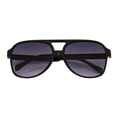 BRASCO - Classic Plastic Teardrop Aviator Black Sunglasses Lavender Fade Lens